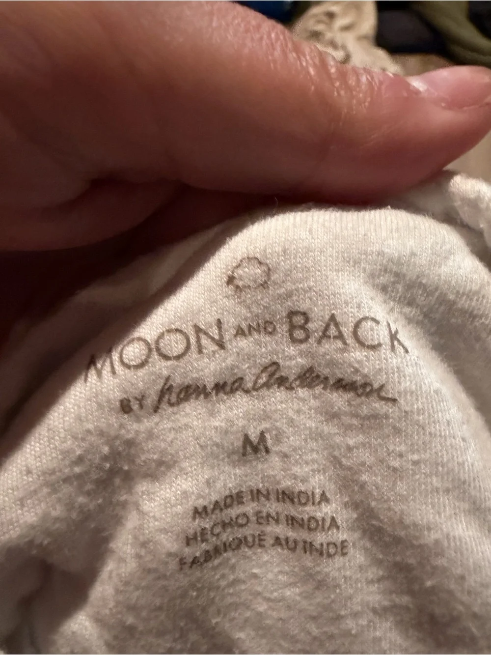 Hanna Andersson Moon & Back Soft Quilted White 1.0 TOG  Zip Sleep Sack Baby